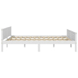 Cadre de lit sans matelas bois massif de pin blanc 140x200 cm