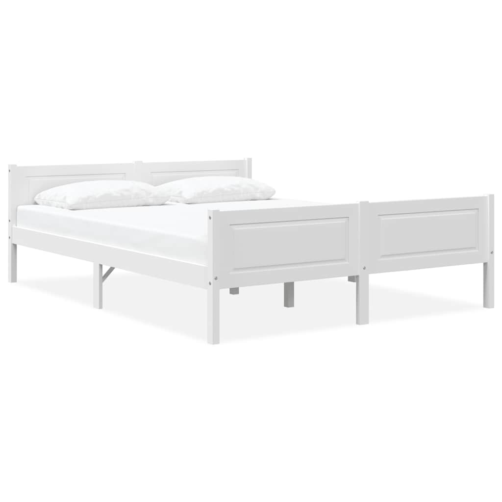 Cadre de lit sans matelas bois massif de pin blanc 160x200 cm