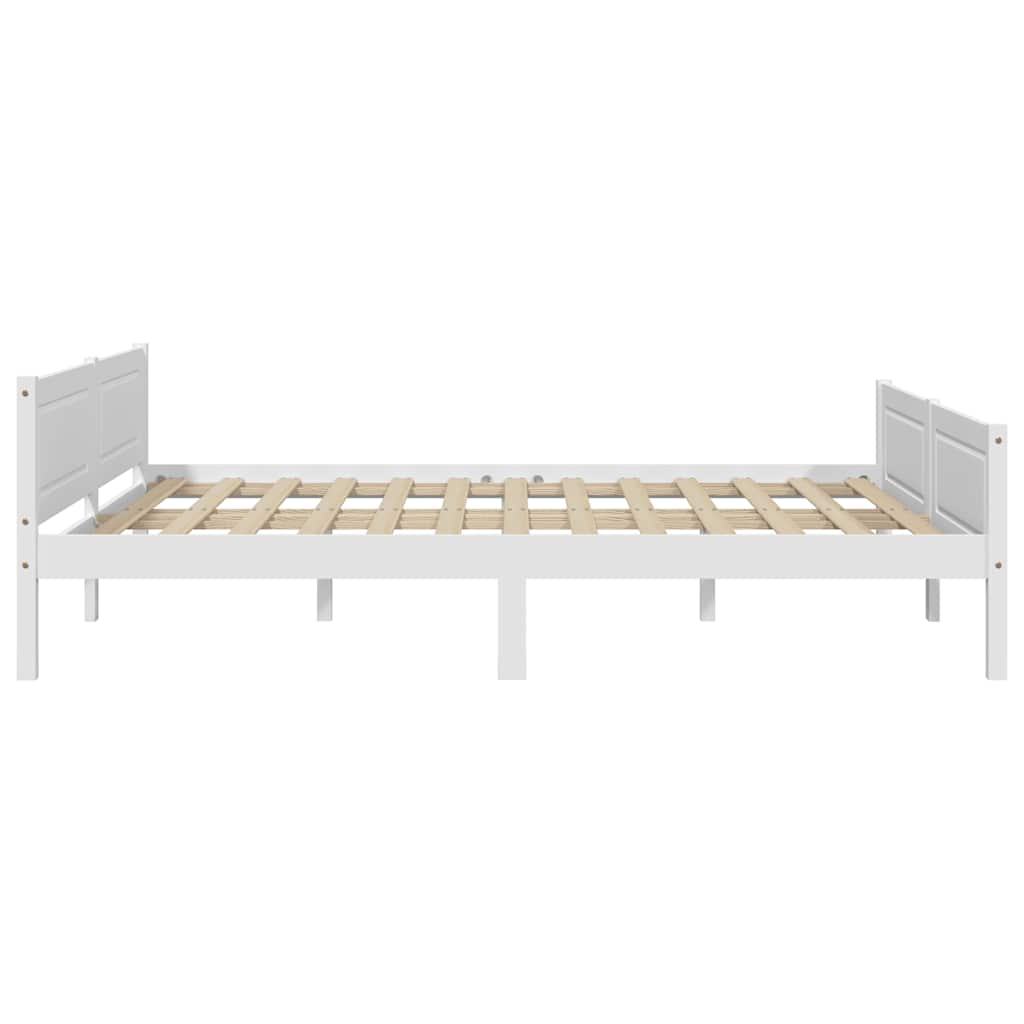 Cadre de lit sans matelas bois massif de pin blanc 160x200 cm