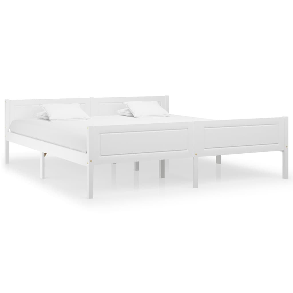 Cadre de lit sans matelas bois massif de pin blanc 180x200 cm