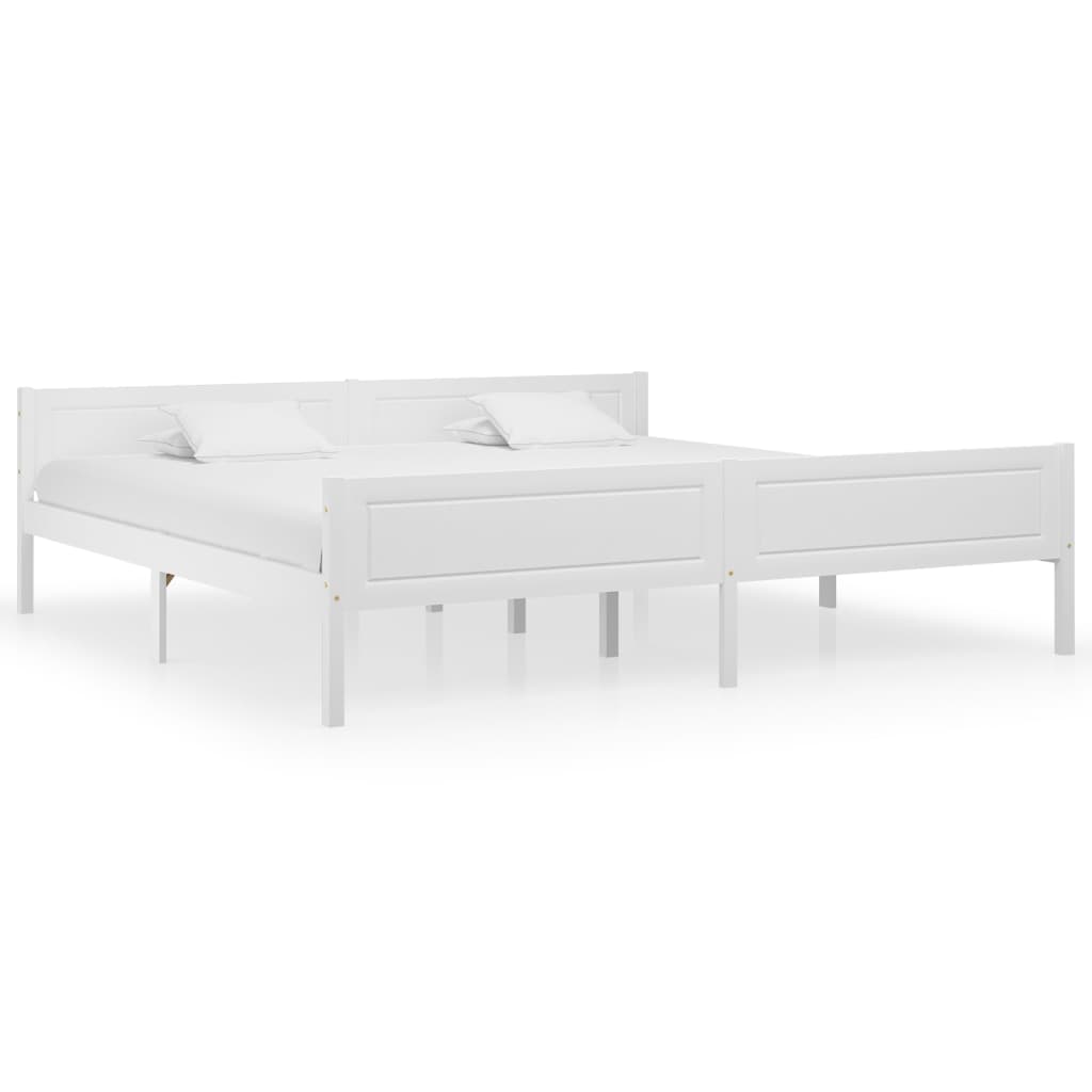 Cadre de lit sans matelas bois massif de pin blanc 200x200 cm