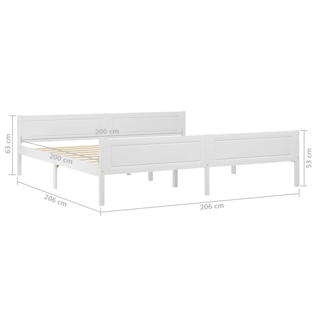 Cadre de lit sans matelas bois massif de pin blanc 200x200 cm