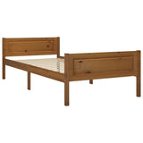 Cadre de lit sans matelas pin massif marron miel 90x200 cm