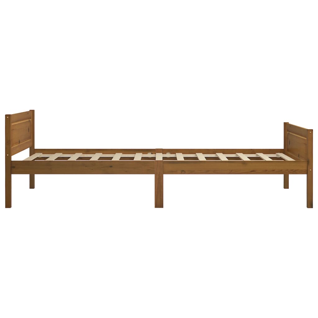 Cadre de lit sans matelas pin massif marron miel 100x200 cm