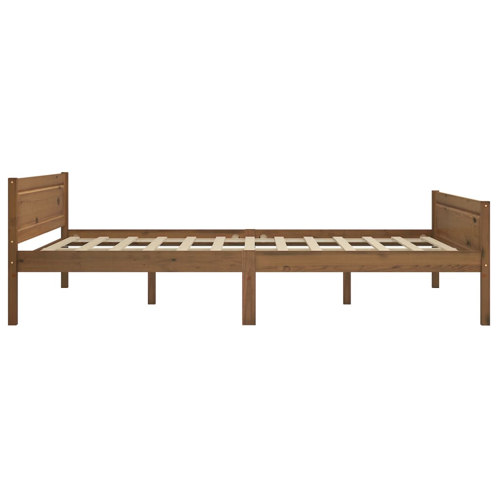 Cadre de lit sans matelas pin massif marron miel 120x200 cm