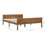 Cadre de lit sans matelas pin massif marron miel 120x200 cm