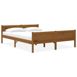 Cadre de lit sans matelas pin massif marron miel 140x200 cm