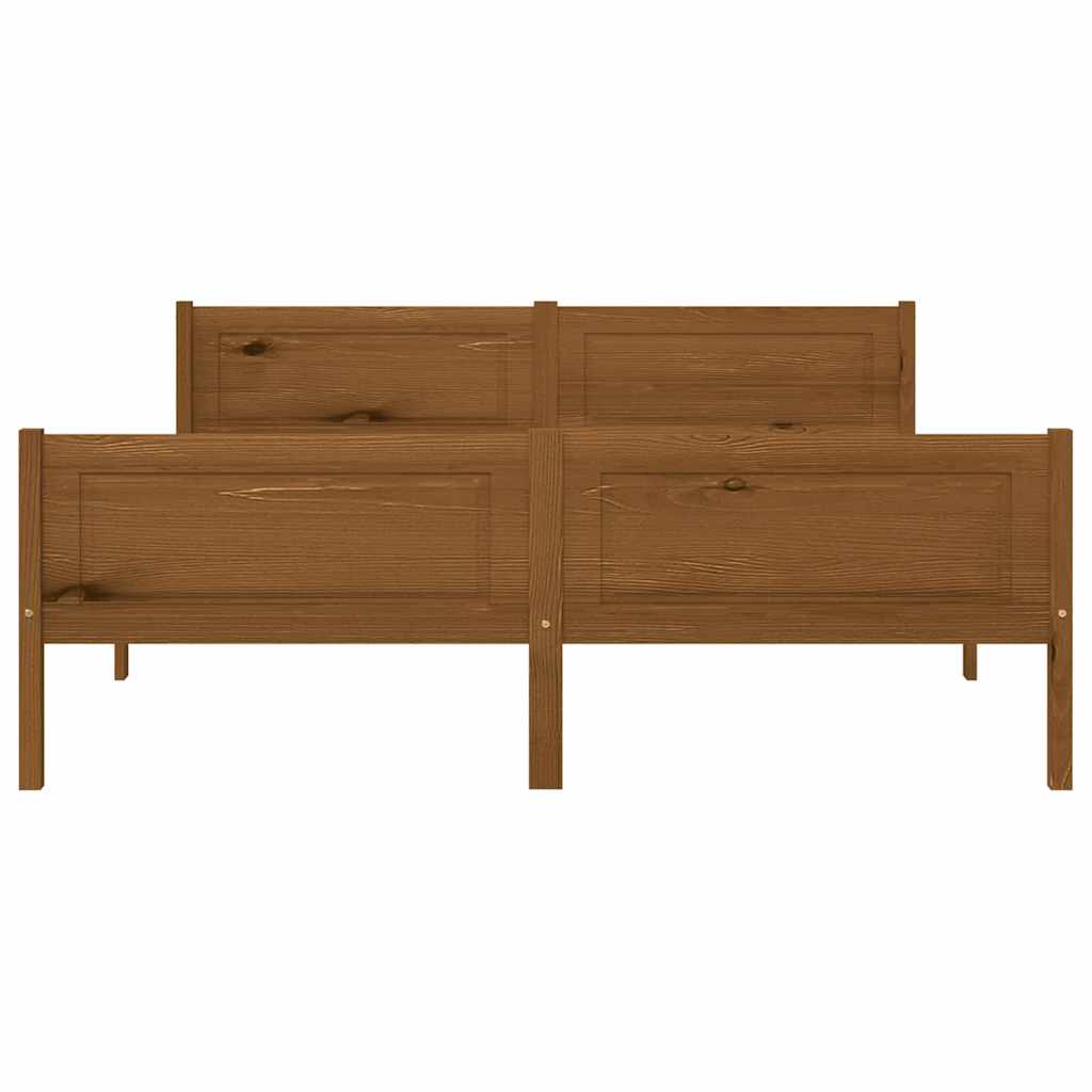 Cadre de lit sans matelas pin massif marron miel 140x200 cm