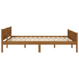 Cadre de lit sans matelas pin massif marron miel 140x200 cm