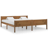 Cadre de lit sans matelas pin massif marron miel 180x200 cm