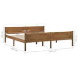 Cadre de lit sans matelas pin massif marron miel 180x200 cm