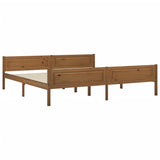 Cadre de lit sans matelas pin massif marron miel 200x200 cm