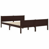 Bed frame without mattress solid pine dark brown 120x200 cm