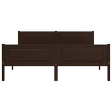 Bed frame without mattress solid pine dark brown 120x200 cm