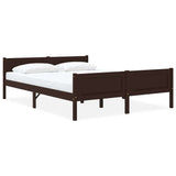 Cadre de lit sans matelas pin massif marron foncé 140x200 cm