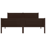 Cadre de lit sans matelas pin massif marron foncé 140x200 cm