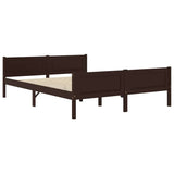 Cadre de lit sans matelas pin massif marron foncé 160x200 cm