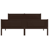 Cadre de lit sans matelas pin massif marron foncé 160x200 cm