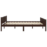 Cadre de lit sans matelas pin massif marron foncé 160x200 cm