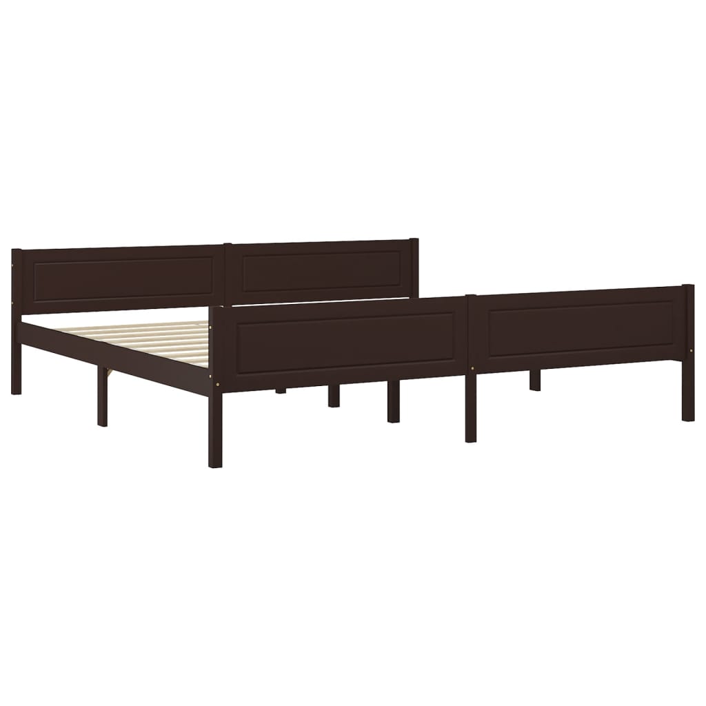 Cadre de lit sans matelas pin massif marron foncé 200x200 cm