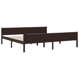 Cadre de lit sans matelas pin massif marron foncé 200x200 cm