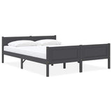 Cadre de lit sans matelas bois massif de pin gris 140x200 cm