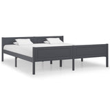 Cadre de lit sans matelas bois massif de pin gris 180x200 cm