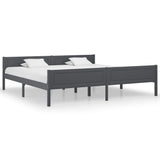 Cadre de lit sans matelas bois massif de pin gris 200x200 cm