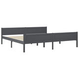 Cadre de lit sans matelas bois massif de pin gris 200x200 cm