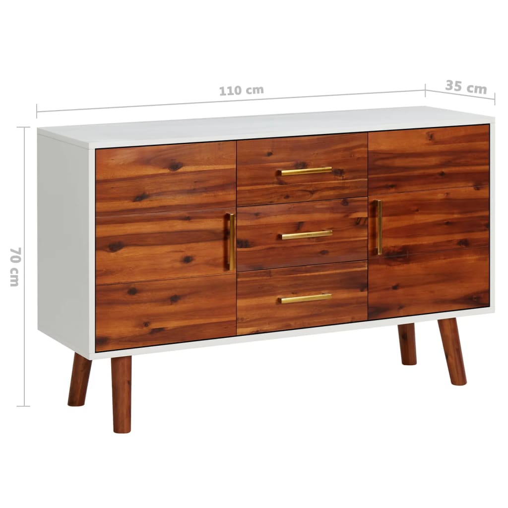 Buffet 110x35x70 cm Bois d'acacia massif et MDF