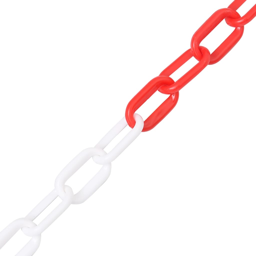 Chaîne d'avertissement Rouge et blanc 100 m Ø6 mm Plastique