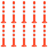 Traffic control bollards 10 pcs 75 cm PE