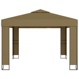 Pavillon mit Doppeldach und LED-Beleuchtung 3x3x2,7 m Taupe