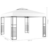 Gartenzelt mit LED-Lichtgirlande 3x3 m Weiß