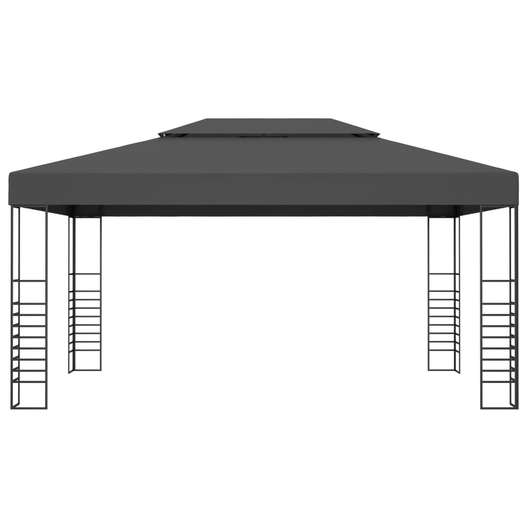 Tonnelle avec guirlande lumineuse à LED 3x4 m Anthracite