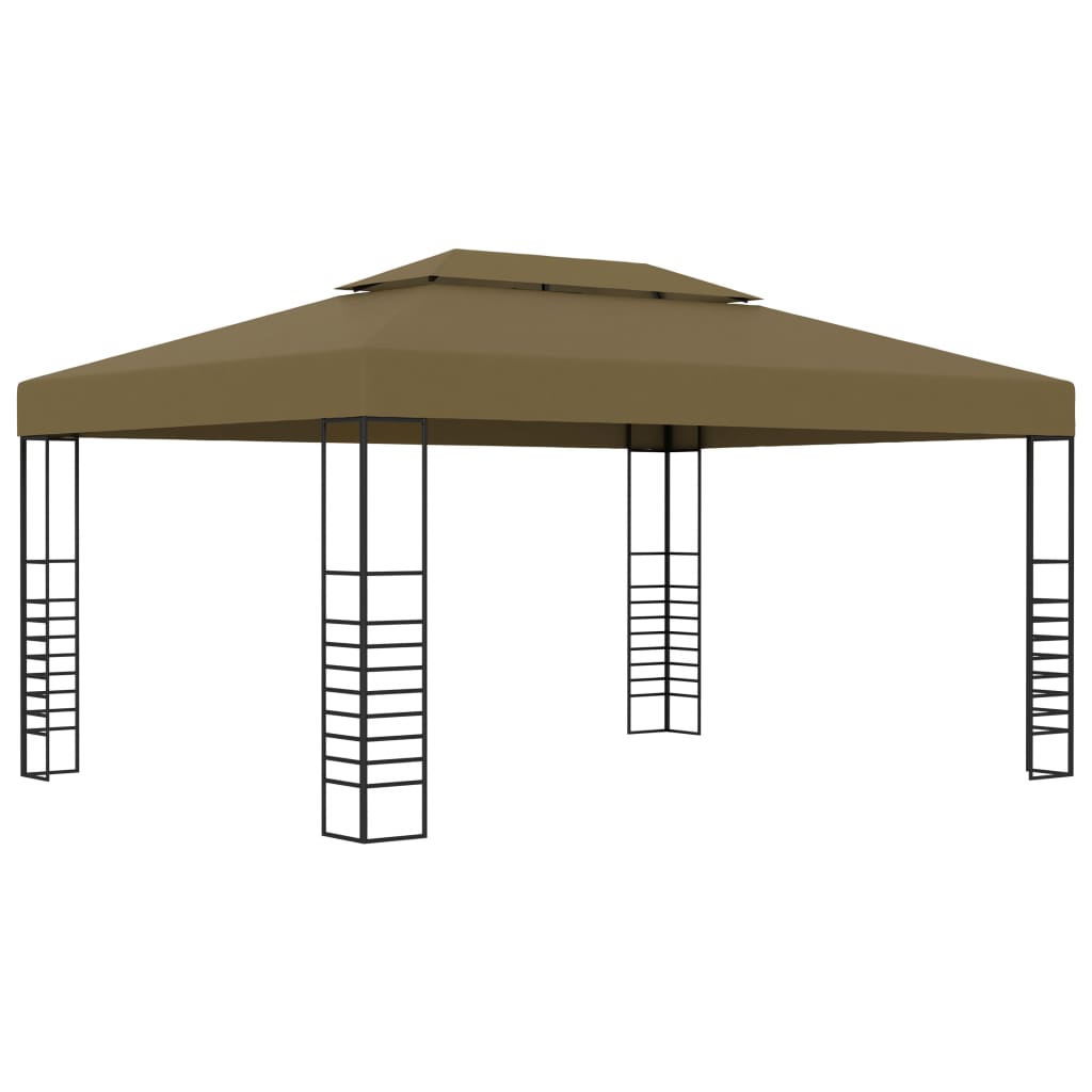 Tonnelle avec guirlande lumineuse à LED 3x4 m Taupe