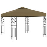 Arbour with LED light garland 3x3 m Taupe