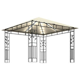 Gazebo with mosquito net and LED lights 3x3x2.73 m Cream