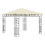 Gazebo with mosquito net and LED lights 3x3x2.73 m Cream