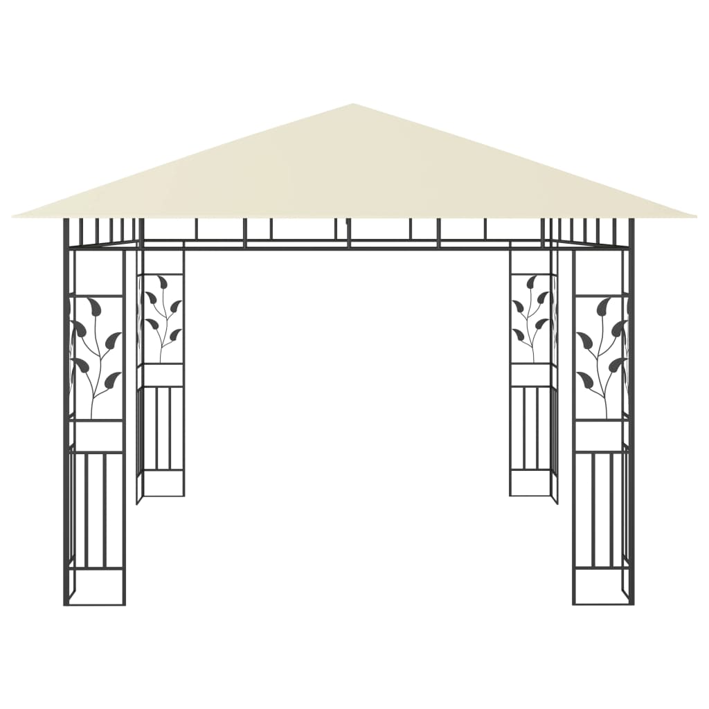 Tonnelle avec moustiquaire et lumières LED 3x3x2,73 m Crème