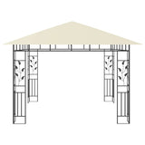 Gazebo with mosquito net and LED lights 3x3x2.73 m Cream