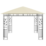 Tonnelle avec moustiquaire et lumières LED 3x3x2,73 m Crème