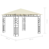 Gazebo with mosquito net and LED lights 3x3x2.73 m Cream