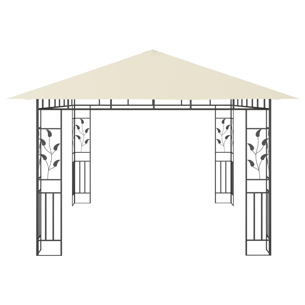 Tonnelle avec moustiquaire et lumières LED 4x3x2,73 m Crème