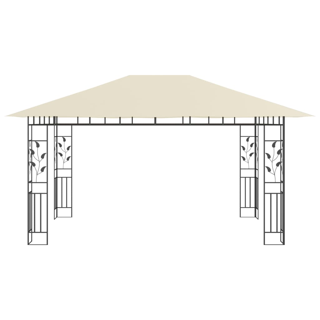 Tonnelle avec moustiquaire et lumières LED 4x3x2,73 m Crème