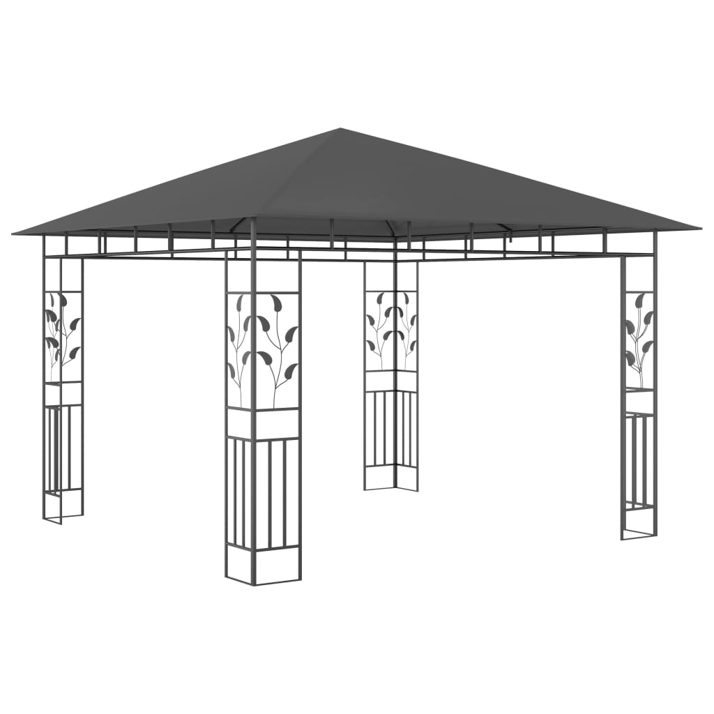 Tonnelle avec moustiquaire et lumières LED 3x3x2,73m Anthracite