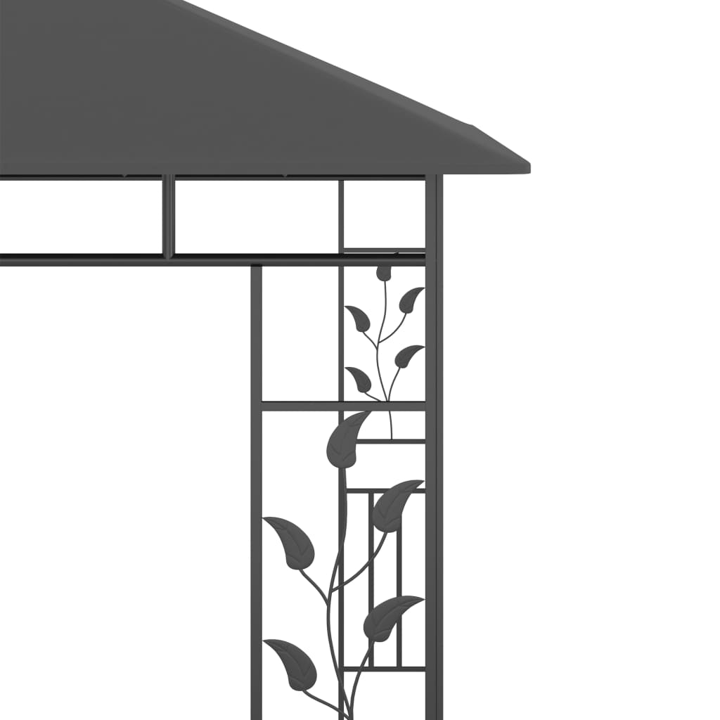 Tonnelle avec moustiquaire et lumières LED 3x3x2,73m Anthracite