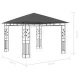 Tonnelle avec moustiquaire et lumières LED 3x3x2,73m Anthracite