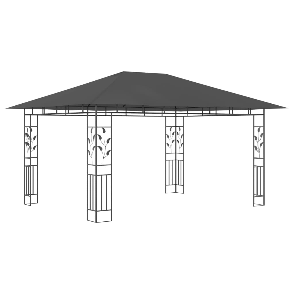 Tonnelle avec moustiquaire et lumières LED 4x3x2,73m Anthracite