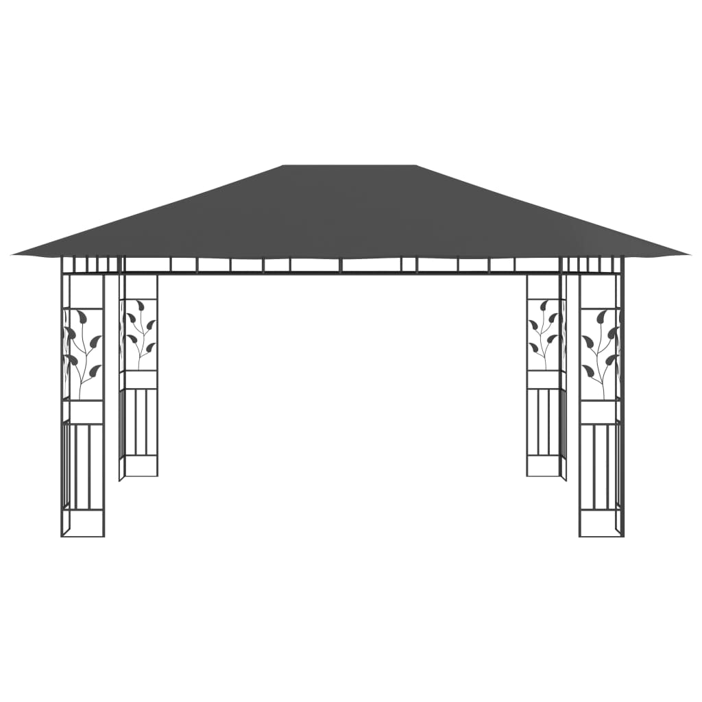 Tonnelle avec moustiquaire et lumières LED 4x3x2,73m Anthracite